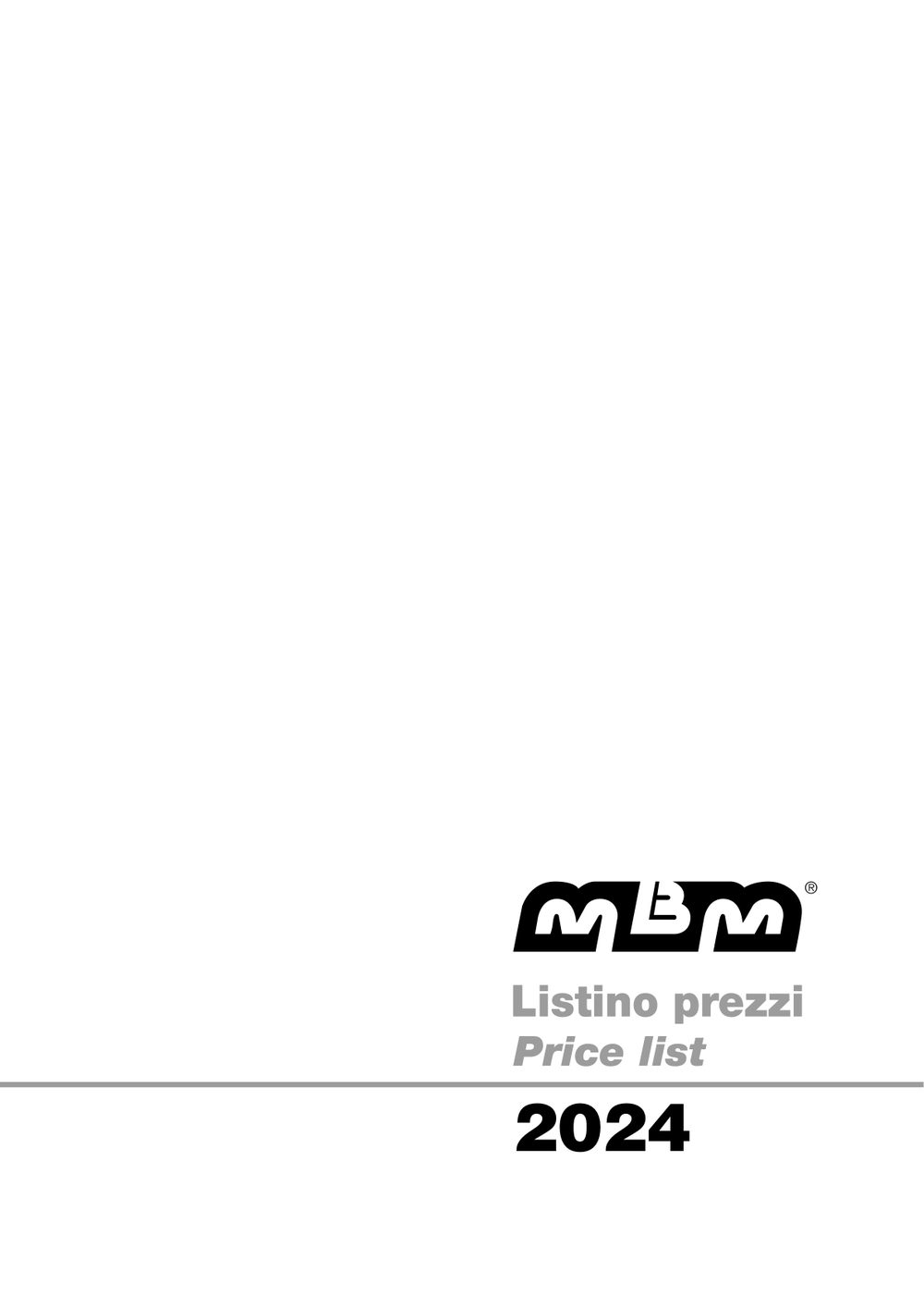 Copertina listino MBM 2024, documento archivio