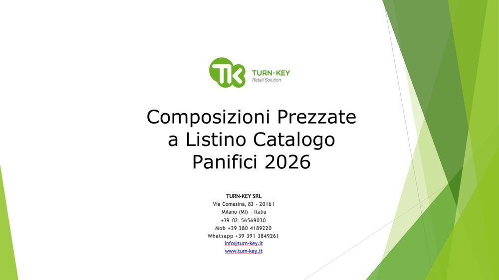 Copertina composizioni prezzate Turn-Key Panifici 2026